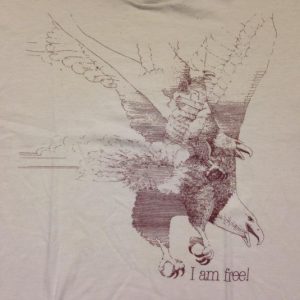 Vintage 1980's bald eagle "I Am Free" soft & thin t-shirt