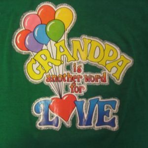 Vintage 1980's t-shirt, sparkly grandpa iron-on