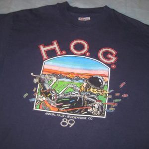 Vintage 1989 Harley Davidson motorcycle rally t-shirt