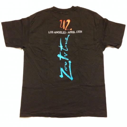 U2 黒 1991 U2 ZOO TV TOUR T Vintage 1991 U2 Zoo TV concert t-shirt | Defunkd