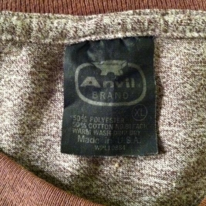 Vintage 1980's heather brown blank ringer t-shirt