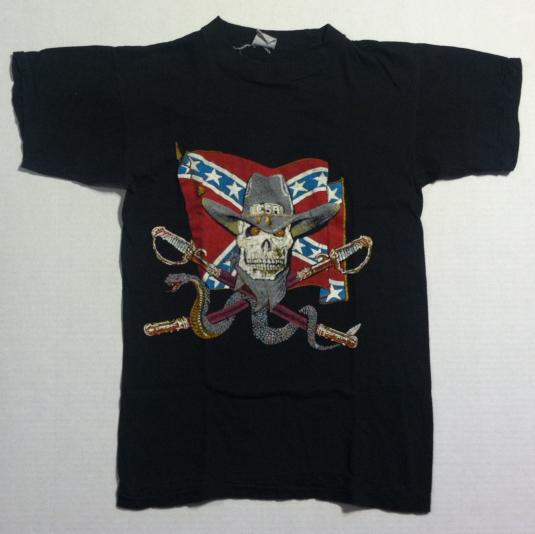 Vintage 1980's rebel skull Confederate flag t-shirt