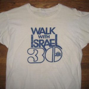 vintage 1978 Walk with Israel t-shirt, soft and thin, M-L