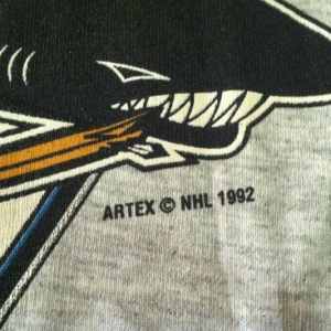 Vintage deadstock with tags San Jose Sharks hockey t-shirt