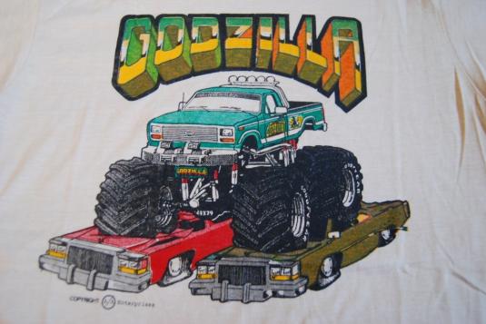 Vintage TShirt Super Rare Godzilla Monster Truck 80s Unworn