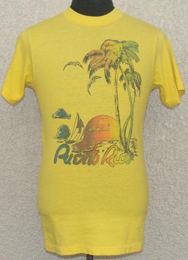 Vintage 80’s Puerto Rico palm trees and sunset t shirt