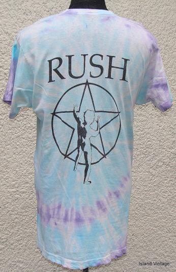 Vintage 80's Rush concert tie die t shirt Defunkd