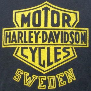 Vintage 90's Harley Davidson Motor Cycles Sweden t shirt L