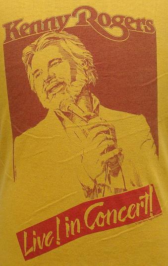Vintage 84' Kenny Rogers World Tour v neck t shirt L
