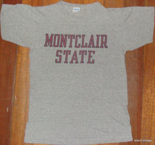 Vintage 70’s Montclair State champion blue bar t shirt S
