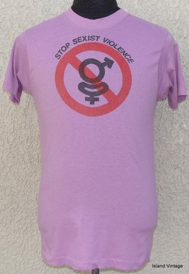 Vintage 80’s Stop Sexist Violence t shirt L