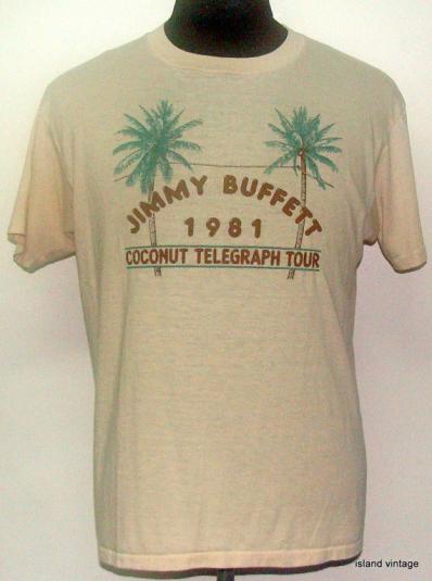 Vintage 1981 Jimmy Buffet coconut telegraph tour t shirt L