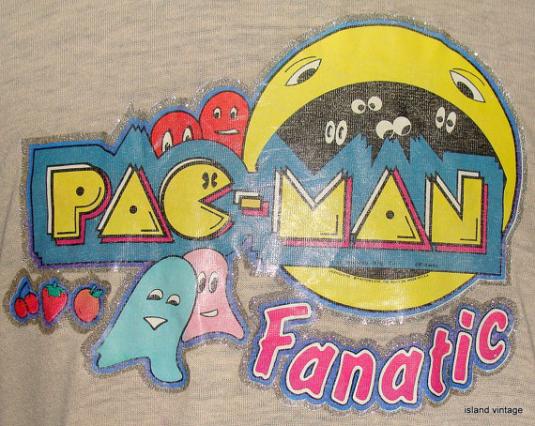 Vintage 80’s PACMAN video game fanatic iron on t shirt XL