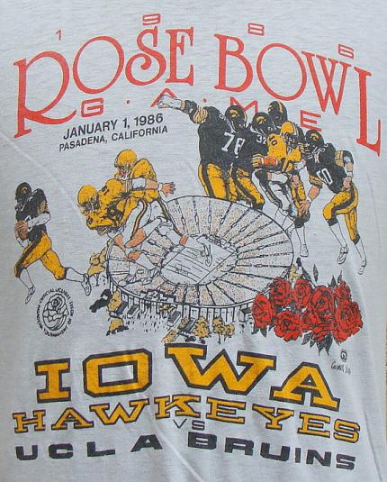 Vintage 1986 ROSEBOWL GAME Iowa vs Ucla t shirt