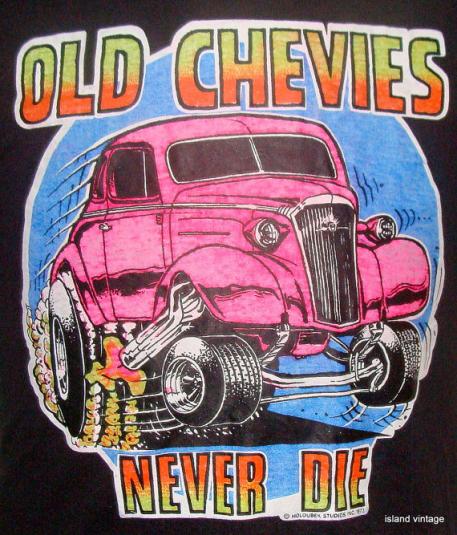 Vintage 73' Old Chevies never die iron t shirt L