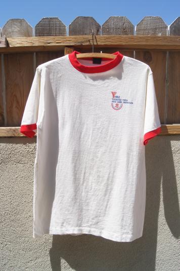 1982 Rose Bowl Marathon Pasadena YMCA Vintage Ringer T Shirt