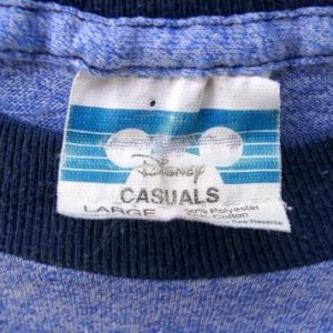 Vintage Mickey Mouse Ringer T Shirt Blue / Disney Casuals