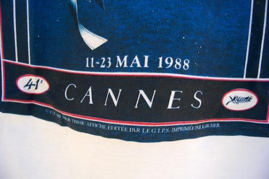 Rare Original Vintage 1988 Cannes Film FestivalT-Shirt