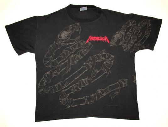 Metallica 1992 Black Tour Vintage T Shirt Pushead Snake | Defunkd