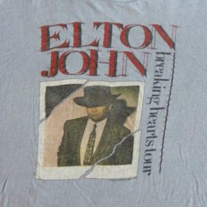 Elton John 1984 Vintage T Shirt Breaking Hearts Concert 80's