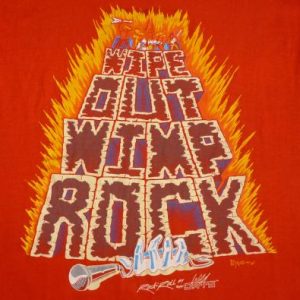 Wipe Out Wimp Rock Vintage T Shirt 80's Glows In Dark Humor