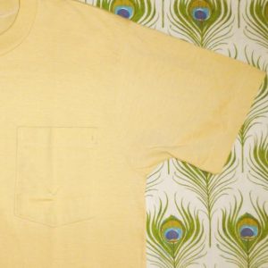 Blank Yellow 70's Vintage T Shirt Pocket Deadstock JcPenney