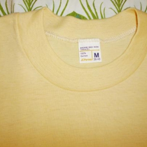 Blank Yellow 70's Vintage T Shirt Pocket Deadstock JcPenney