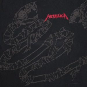 Metallica 1992 Black Tour Vintage T Shirt Pushead Snake 90's