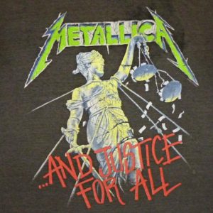 Metallica 1988 Justice For All Vintage T Shirt THIN Dates