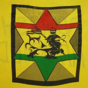 Rastafari Flag 80's Vintage T Shirt Rasta Abolish Apartheid