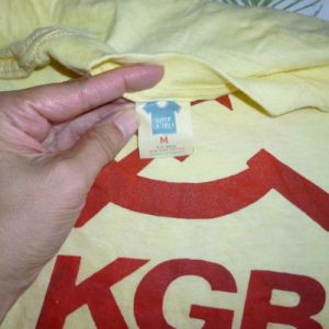 KGB 80's Russia Logo Symbol Vintage T Shirt USSR Deadstock M