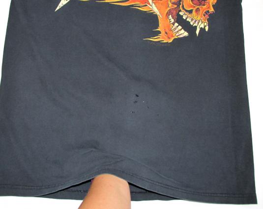 Metallica 90’s Flaming Skull Vintage T Shirt Pushead L/S