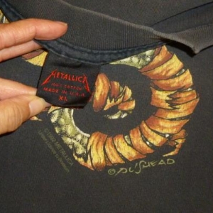 Metallica 1992 Black Tour Vintage T Shirt Pushead May Roam