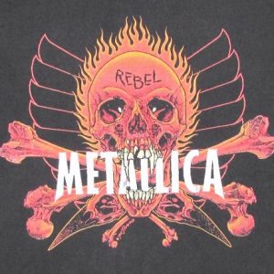 Metallica 90's Rebel Tour Vintage T Shirt Pushead Skull