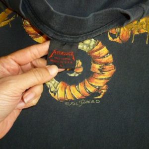 Metallica 1992 Black Tour Vintage T Shirt Pushead May Roam L