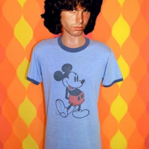 vintage disney MICKEY MOUSE heathered ringer t-shirt 70s 80s