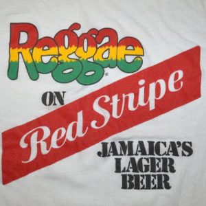 vintage reggae RED STRIPE jamaica beer rasta 420 t-shirt 80s