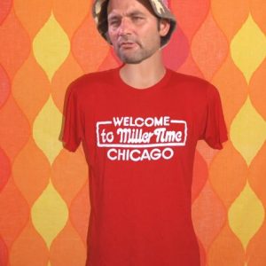 vintage MILLER TIME chicago t-shirt beer illinois party 80s