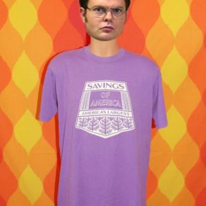 vintage SAVINGS of america bank purple soft t-shirt 80s