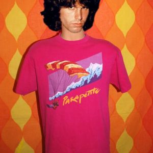 vintage PARAPENTE paragliding parachute rainbow t-shirt 80s