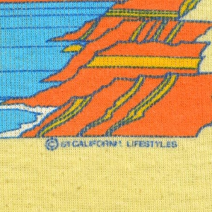 vintage 80s CALIFORNIA womens babydoll ribbed t-shirt sunset