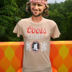 vintage 70s COORS light beer brewing party t-shirt rockies