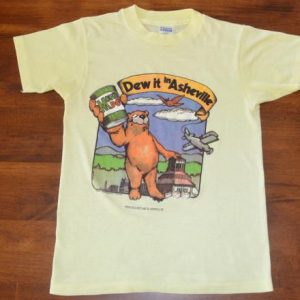 vintage MOUNTAIN DEW asheville north carolina soda t-shirt