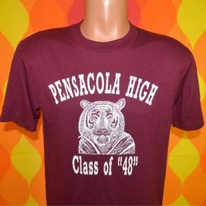 vintage 80s PENSACOLA high school reunion t-shirt tigers 48