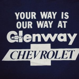 vintage glenway CHEVROLET chevy cars racing t-shirt 70s