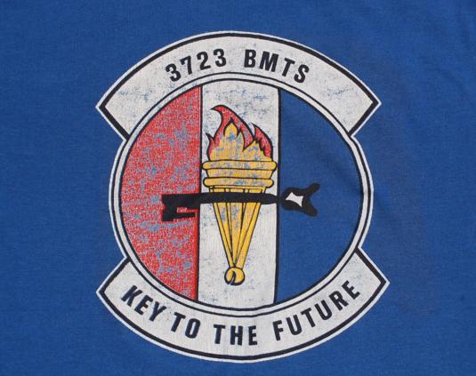 vintage USAF air force 3723 BMTS key to future t-shirt blue