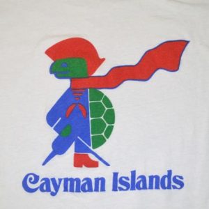 vintage CAYMAN ISLANDS pirate turtle caribbean t-shirt 80s