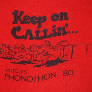 vintage RUTGERS university phon-a-thon t-shirt r. crumb 1980