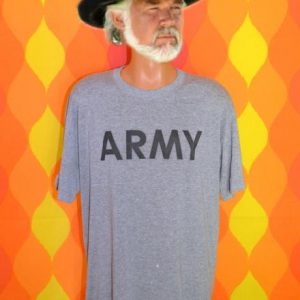 vintage ARMY heathered gray rayon tri-blend t-shirt 80s