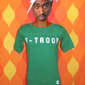 vintage F-TROOP football jersey JEAN green t-shirt funny